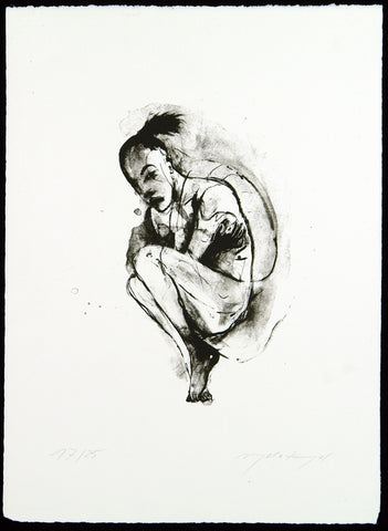Nude, 1987. Lithograph by Angela HAMPEL