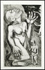 Nude. "Tänzerin I", 1987. Etching by Antoinette MICHEL Print (GDR)