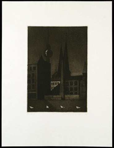 „Abendlicht“, 1984. Aquatint by Manfred BUTZMANN