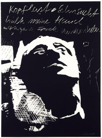 „Kopflast = Sehnsucht“, 1988. Serigraph by Erich-Wolfgang HARTZSCH