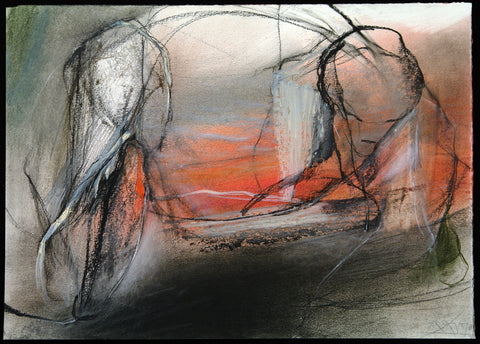 "Glühende Frucht", 1990. Mixed media (crayon, charcoal and oil on carboard) by Gregor-Torsten KOZIK