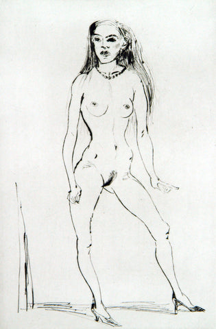 Post-Wendezeit/Nude. Untitled, 1993. Drypoint by Clemens GROESZER