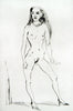 Post-Wendezeit/Nude. Untitled, 1993. Drypoint by Clemens GROESZER Print (GDR)