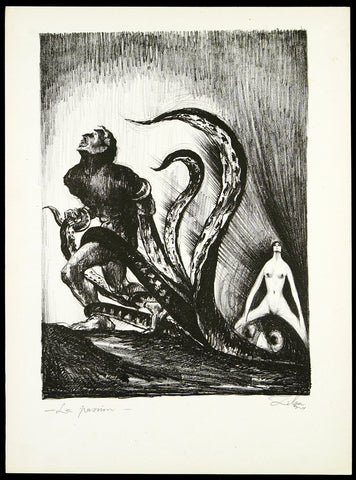 Hungarian Expressionism. „La passion“, 1924. Lithograph by Gyula ZILZER