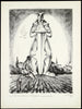 Hungarian Expressionism. "L'homme semeur et la guerre moissonneuse", 1924. Lithograph by Gyula ZILZER Print (Hungary)