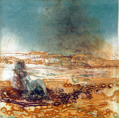 Leipzig School. „Am Rande der Sahara“, 1981. Aquatint by Ulrich HACHULLA