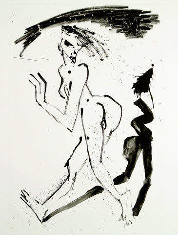 Post-Wendezeit. Untitled (nude), 1994. Lithograph by Helge LEIBERG
