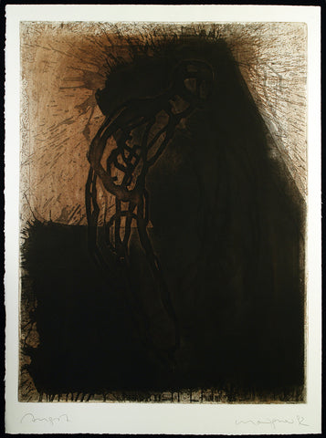 Post-Wendezeit. „Angst“, 1993. Aquatint by Michael MORGNER