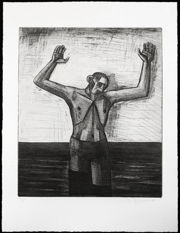 „Gehender“, 1987. Aquatint by Nuria QUEVEDO