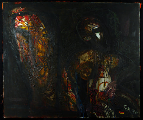 „Maske“, 1990. Oil painting by Heinrich TESSMER
