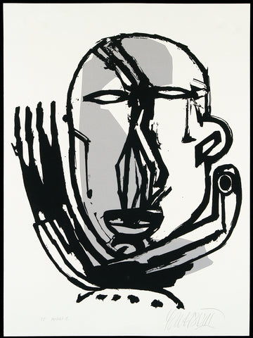 „Portrait O“, 1983. Silkscreen by Hans SCHEUERECKER