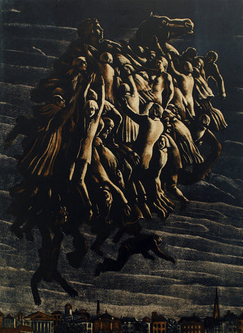 „Reiter“, 1976. Lithograph by Victor Semenovich VILNER (вильнер виктор семенович)