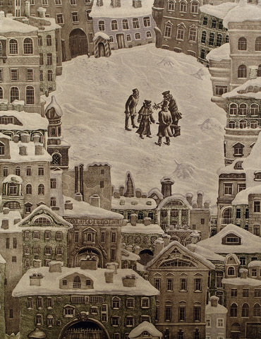 „Winternacht“, 1976. Lithograph by Victor Semenovich VILNER (вильнер виктор семенович)