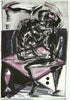 Nude. „Zwei“, 1987. Lithograph by Steffen VOLMER Print (GDR)