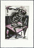 Nude. „Zwei“, 1987. Lithograph by Steffen VOLMER Print (GDR)