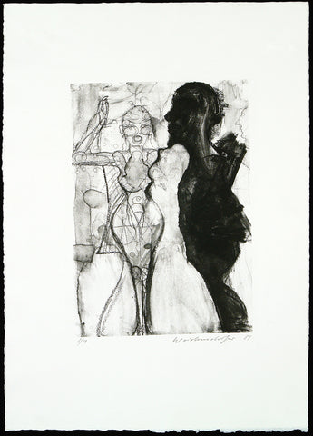 Nude. Untitled, 1989. Lithograph by Claus WEIDENSDORFER