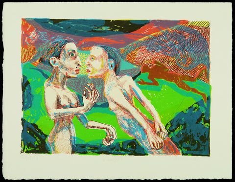 Post-Wendezeit. „Zweifel“, 1996. Lithograph by Antoinette MICHEL