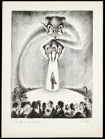 Hungarian Expressionism. „La fièvre de latèrne“, 1924. Lithograph by Gyula ZILZER