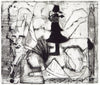 Untitled, 1990. Etching by Otto SANDER TISCHBEIN (“OST“) Print (GDR)