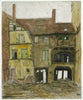 "Hinterhof Grosse Märkerstrasse (Halle)", 1989. Re-worked aquatint by Ralph PENZ Print (GDR)