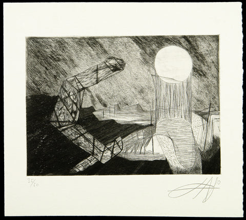 „Landschaft“, 1980. Etching by Gregor-Torsten KOZIK