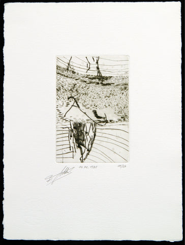 „14.02.1985“, 1985. Etching by Klaus SOBOLEWSKI